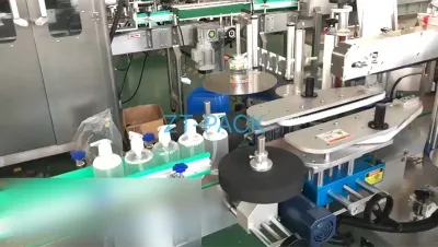 Etiquetadora de doble cara para botellas redondas