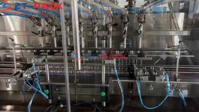 Línea de llenado de aceite de pino de 8 boquillas