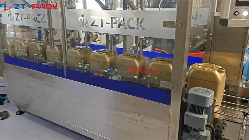 Línea de llenado de aceite lubricante con pesaje de 6 boquillas