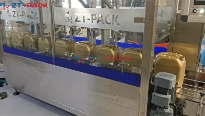 Línea de llenado de aceite lubricante con pesaje de 6 boquillas